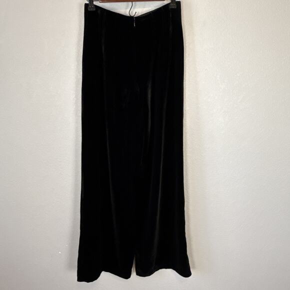 Heidi Weisel Womens Wide Leg Black Silk Velvet Pants Size 8 Fully Lined Holiday - Picture 4 of 8